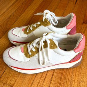 Madewell Kickoff Trainer Sneakers in Bright Colorblock Leather (Primrose Multi)